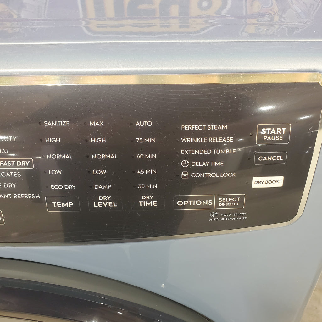 Pictures of Electrolux Glacier Blue 400 Series Electric 8.0 Cu. Ft. Dryer with Perfect Steam Option and Extended Tumble ELFE7437AG - Open Box - Neu Appliance Outlet - Discount Appliance Outlet in Austin, Tx