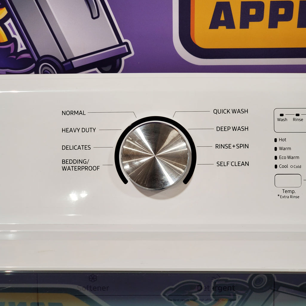 Pictures of Samsung 4.5 cu. ft. Top Load Washer with Vibration Reduction Technology+ in White WA45T3200AW - Certified Refurbished and Samsung 7.2 cu. ft. Electric Dryer with Sensor Dry in White DVE45T3200W - Certified Refurbished - Neu Appliance Outlet - Discount Appliance Outlet in Austin, Tx