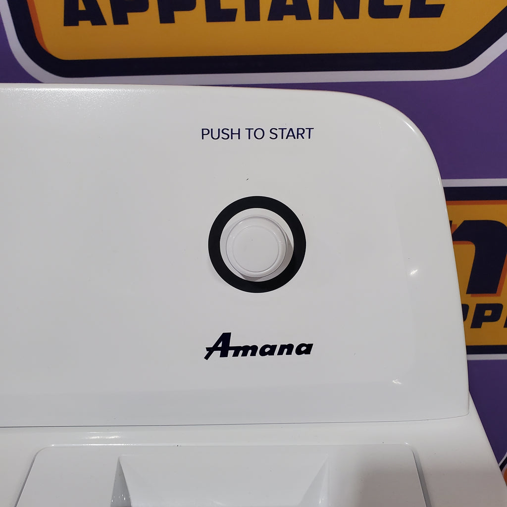 Pictures of Amana White Top Load 3.8 Cu. Ft. Washer with High Efficiency Agitator NTW4519JW and Amana White Electric 6.5 Cu. Ft. Dryer with Wrinkle Prevent Option NED4655EW - Scratch and Dent (Minor) - Neu Appliance Outlet - Discount Appliance Outlet in Austin, Tx