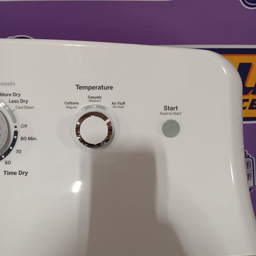GE White Top Load 4.0 Cu. Ft. Capacity Washer with Stainless Steel Wash Basket GTW325ASWWW - Scratch & Dent (Moderate) and GE 7.2 cu. ft. Capacity Aluminized Alloy Drum Electric Dryer 16292 - GTD33EASKWW - Certified Refurbished