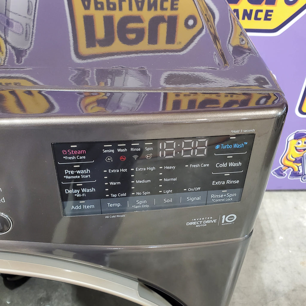 LG Front Load 4.5 Cu. Ft. Washer with TurboWash 360 Technology WM4000HBA - Scratch & Dent (Minor) and LG Smart Wi-Fi Enabled Front Load Electric 7.4 Cu. Ft. Dryer with TurboSteam 16078 - DLEX4000B - Scratch & Dent (Moderate)