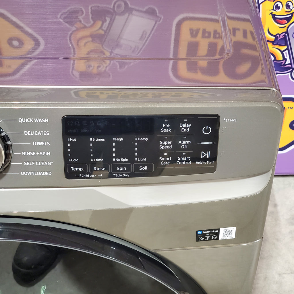 Samsung 4.5 cu. ft. Large Capacity Smart Front Load Washer with Super Speed Wash in Platinum 5SD188 - WF45B6300AP - Scratch & Dent (Minor)