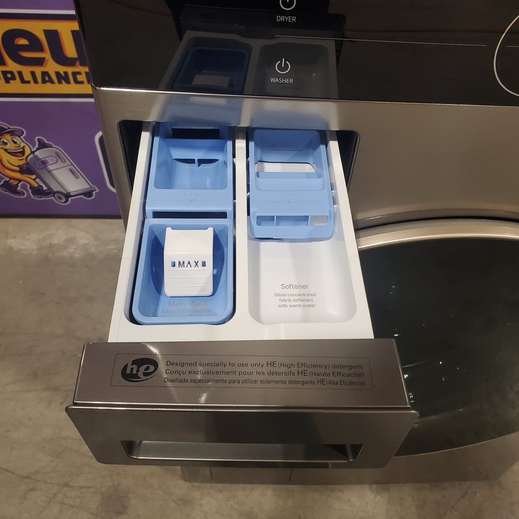 Pictures of LG Graphite Steel Front Load WashTower Single Unit with Center Controls 4.5 Cu. Ft. Washer and 7.4 Cu. Ft. Dryer 3SD886 - WKE100HVA - Open Box - Neu Appliance Outlet - Discount Appliance Outlet in Austin, Tx