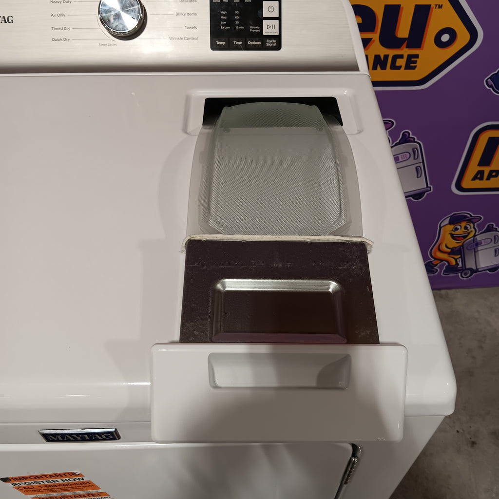 Pictures of Maytag 7.0 cu. ft Top Load Gas Dryer with Moisture Sensing 30131SD7 - MGD6200KW - Scratch and Dent (Minor) - Neu Appliance Outlet - Discount Appliance Outlet in Austin, Tx