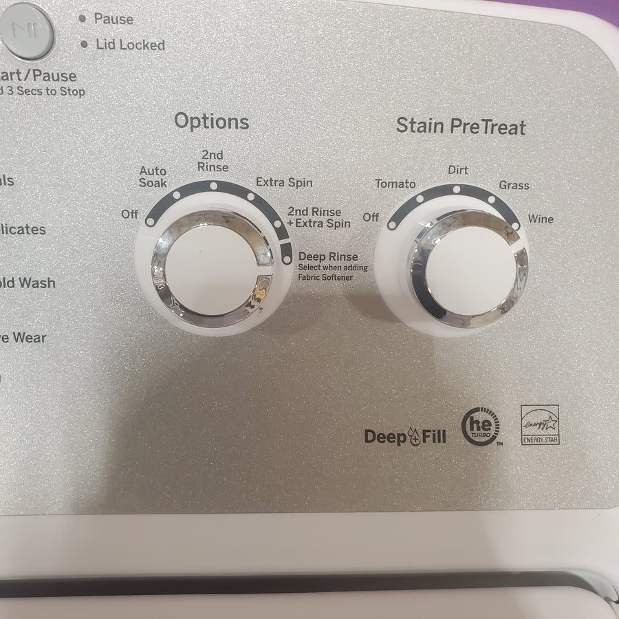 GE High Efficiency Agitator Medium 4.2-cu ft Top-Load Washer in White GTW485ASJWS - Certified Refurbished and GE White Electric 7.2 Cu. Ft. Dryer with Aluminized Alloy Drum 16291 - GTD45EASJWS - Certified Refurbished