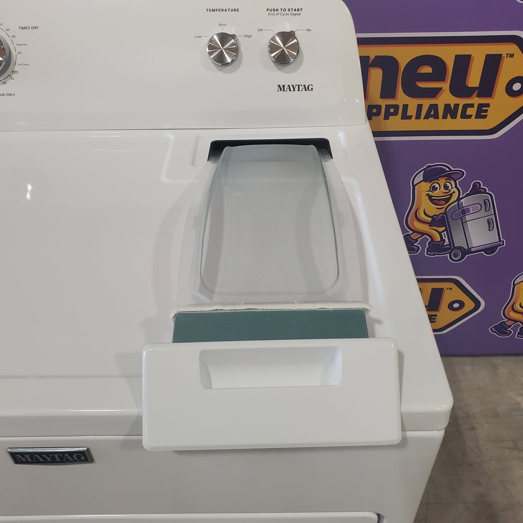 Pictures of Maytag Top Load 3.8 cu. ft. Washer with Deep Fill and Quick Wash Cycle MVW4005SW and Top Load Electric Wrinkle Prevent 7.0 cu. ft. Dryer with Auto Dry MED4005SW - Scratch & Dent - (Minor) - Neu Appliance Outlet - Discount Appliance Outlet in Austin, Tx