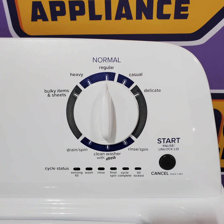 Amana Top Load 3.5 Cu. Ft. Washer with Dual Action Agitator, Porcelain Tub, and Late Lid Lock 22136SD363 - NTW4516FW - Open Box