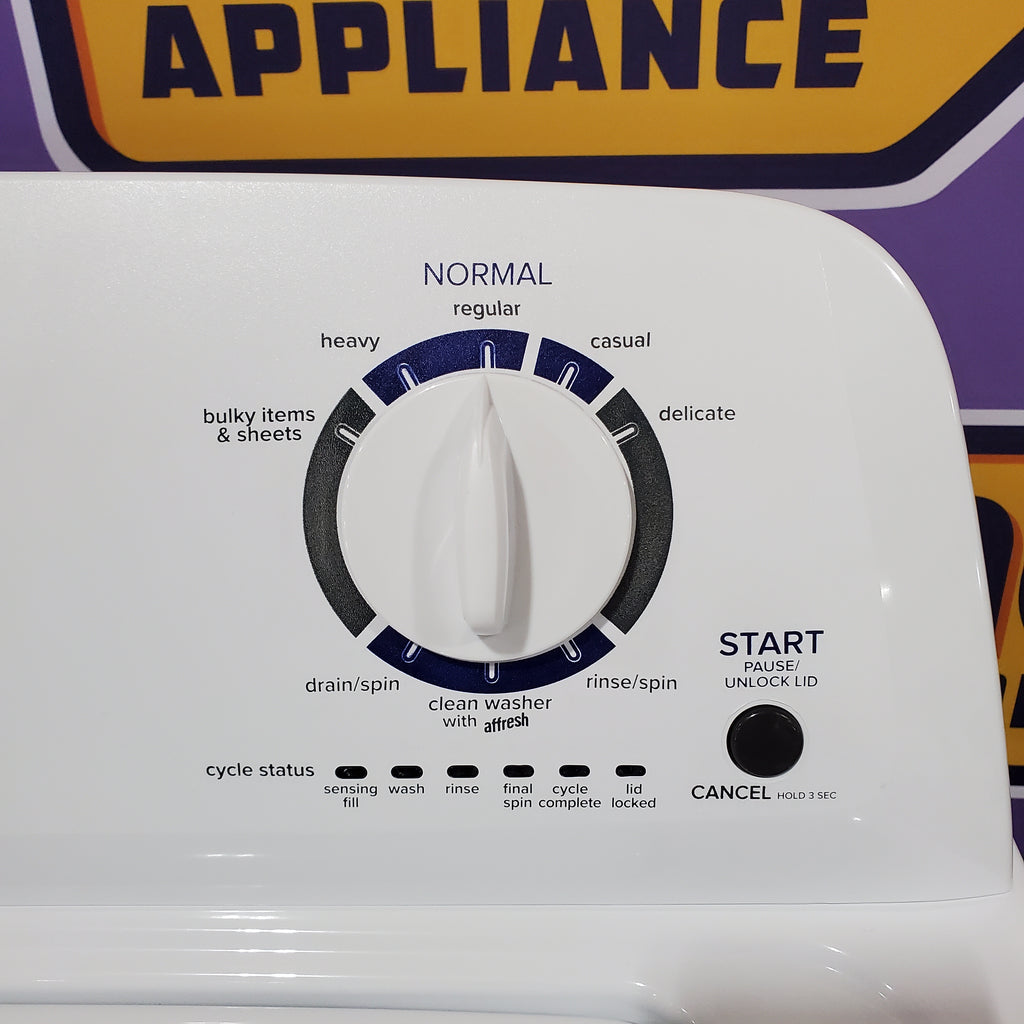 Pictures of Amana Top Load 3.5 Cu. Ft. Washer with Dual Action Agitator, Porcelain Tub, and Late Lid Lock 22136SD363 - NTW4516FW - Open Box - Neu Appliance Outlet - Discount Appliance Outlet in Austin, Tx