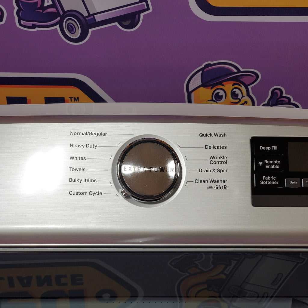 Pictures of Maytag 4.7 cu. ft. Smart Top Load Washing Machine with Extra Power Button and Deep Fill Option MVW6230HW - Open Box and Maytag 7.0 cu. ft. Electric Dryer with Moisture Sensing and Quick Dry Cycle 15029 - MED6200KW - Scratch & Dent (Minor) - Neu Appliance Outlet - Discount Appliance Outlet in Austin, Tx