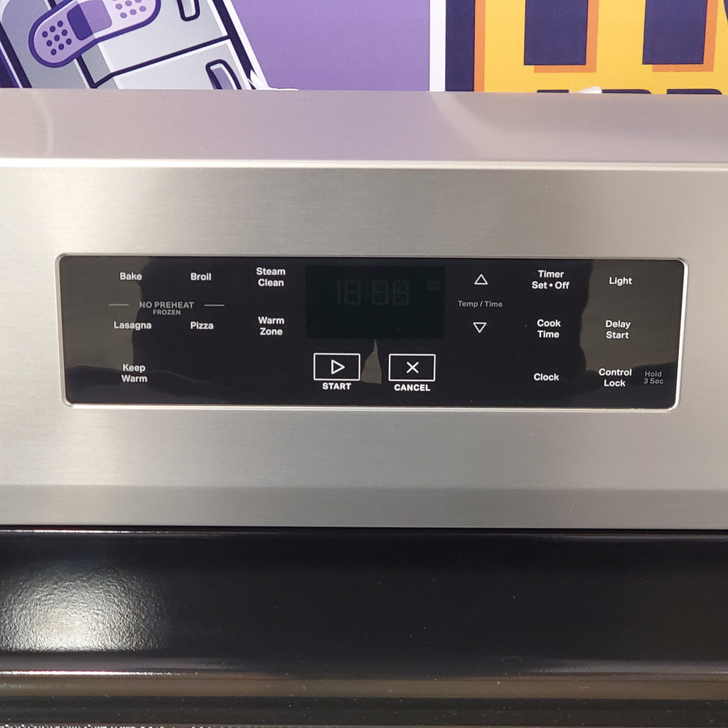 Pictures of Whirlpool Electric 30" Range with Steam Clean and No Preheat Mode in Fingerprint Resistant Stainless Steel WFES3330RZ - Scratch & Dent (Minor) - Neu Appliance Outlet - Discount Appliance Outlet in Austin, Tx