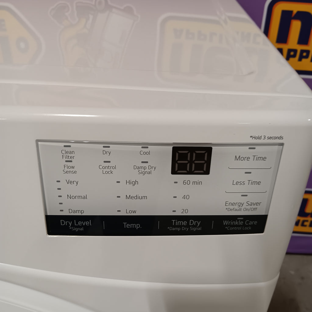 Pictures of LG 7.4 cu. ft. ENERGY STAR Electric Vented Dryer with Sensor Dry and SmartThinQ Technology 25133SD421 - DLE3400W - Open Box - Neu Appliance Outlet - Discount Appliance Outlet in Austin, Tx