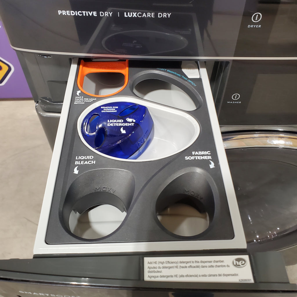 Pictures of Electrolux Laundry Tower Single Unit Front Load 4.5 Cu. Ft. Washer and 8 Cu. Ft. Gas Dryer in Titanium ELTG7600AT - Scratch & Dent (Minor) - Neu Appliance Outlet - Discount Appliance Outlet in Austin, Tx
