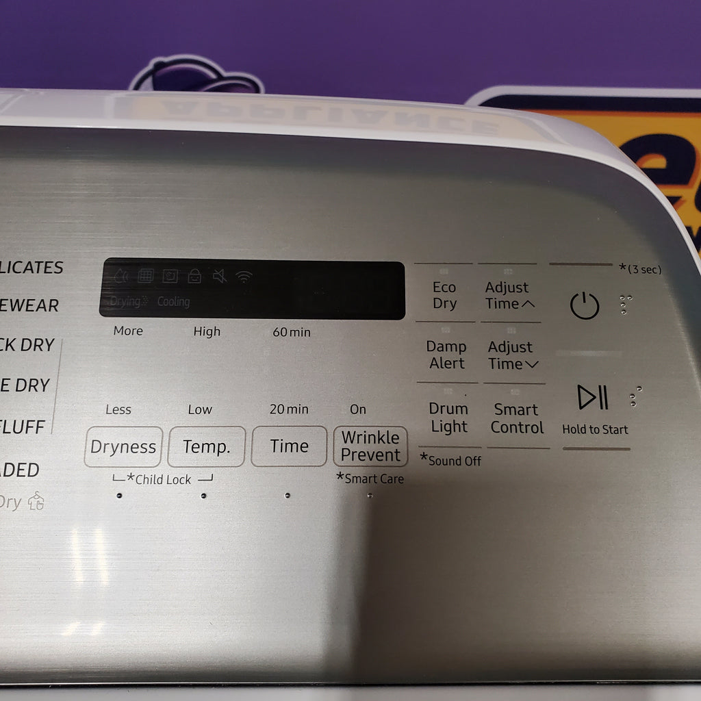 Pictures of Samsung White Smart Electric 7.4 Cu. Ft. Dryer with Sensor Dry and Steam Sanitize+ DVE52A5500W - Open Box - Neu Appliance Outlet - Discount Appliance Outlet in Austin, Tx