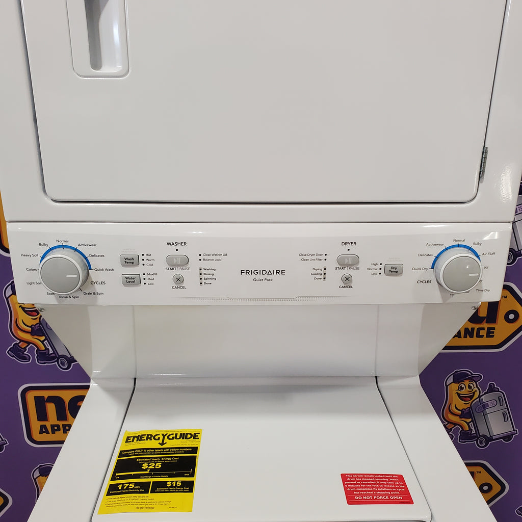 Pictures of Frigidaire Electric Washer/Dryer Laundry Center - 3.9 Cu. Ft Washer and 5.5 Cu. Ft. Dryer FLCE7522AW - Scratch & Dent (Minor) - Neu Appliance Outlet - Discount Appliance Outlet in Austin, Tx