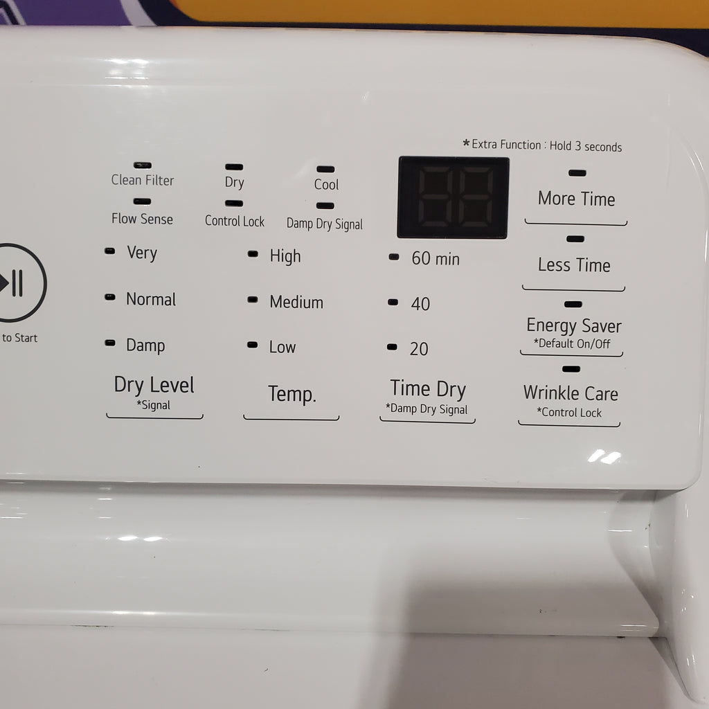Pictures of LG 7.3 cu. ft. Ultra Large High Efficiency Electric Dryer in White 1CR05075 - DLE7000W - Certified Refurbished - Neu Appliance Outlet - Discount Appliance Outlet in Austin, Tx