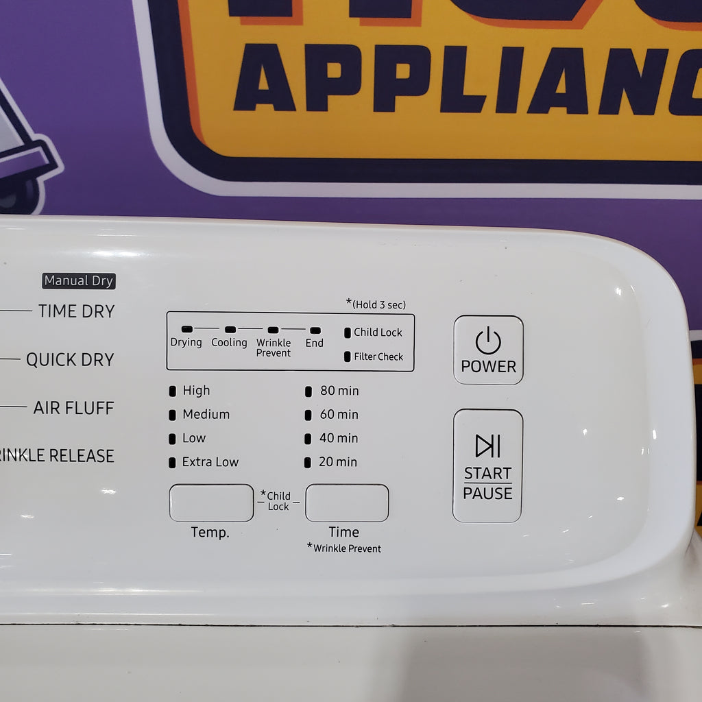 Pictures of Samsung White Electric 7.2 Cu. Ft. Dryer with Sensor Dry DV40J3000EW - Certified Refurbished - Neu Appliance Outlet - Discount Appliance Outlet in Austin, Tx