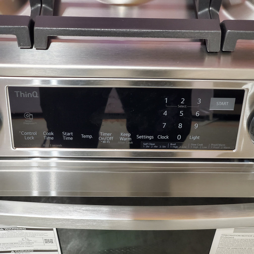 Pictures of LG Print Proof Stainless Steel 6.3 cu ft. Smart wi-fi Enabled ProBake Convection® InstaView® Gas Slide-In Range with Air Fry - 3SD692 - LSGL6335F - Open Box - Neu Appliance Outlet - Discount Appliance Outlet in Austin, Tx