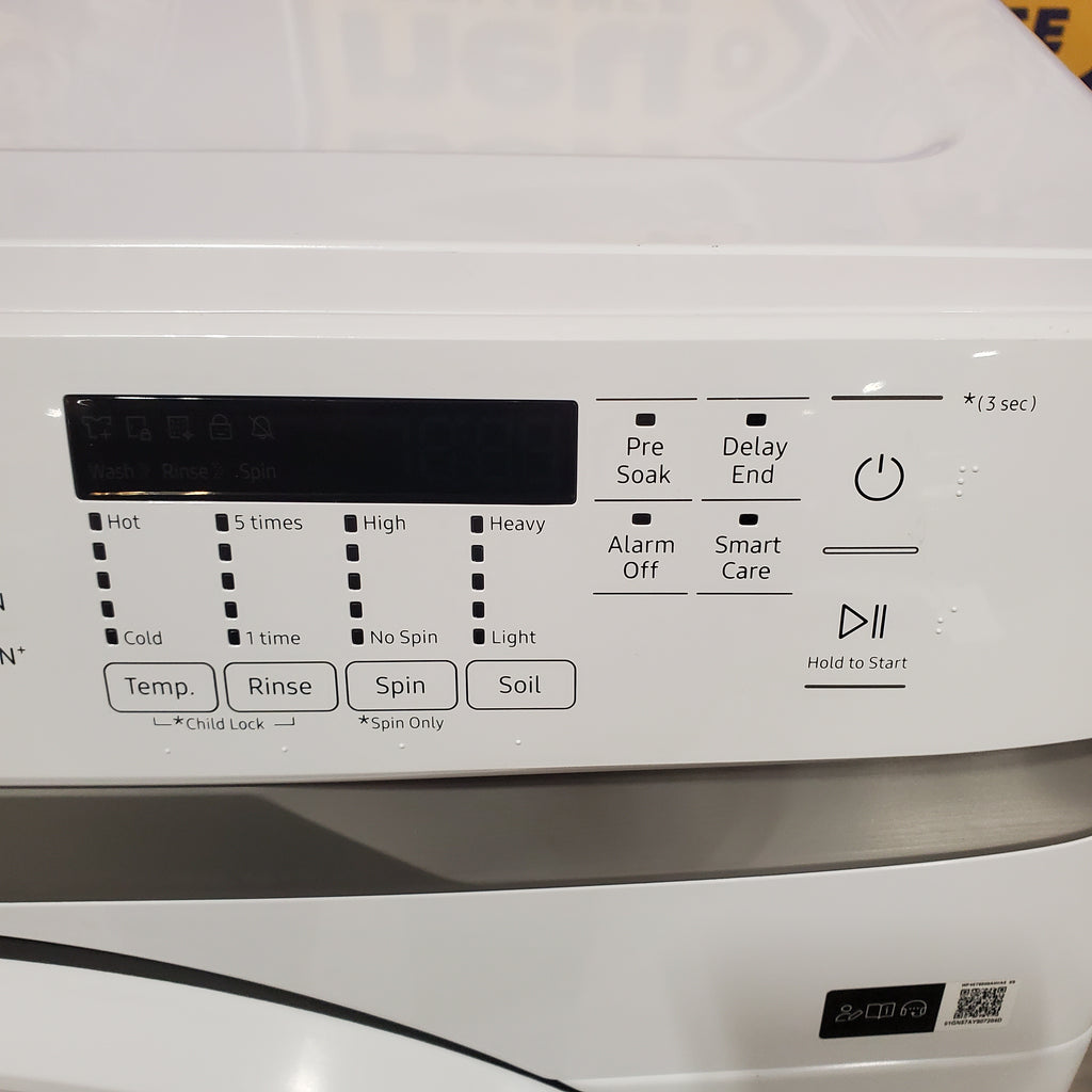 Pictures of Samsung 4.5 cu. ft. ENERGY STAR Front Load Washer with Vibration Reduction WF45T6000AW - Scratch & Dent (Minor) and Samsung 7.5 cu. ft. Front Load Electric Dryer with Smart Care in White 16142 - DVE45T6000W - Open Box - Neu Appliance Outlet - Discount Appliance Outlet in Austin, Tx