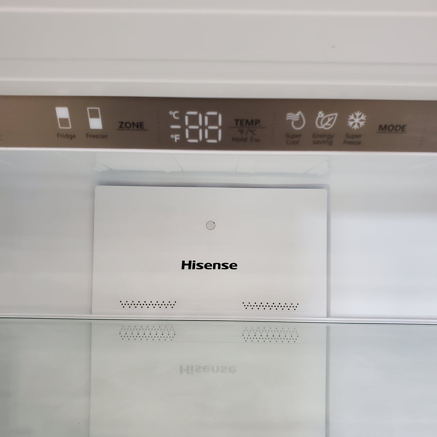 Hisense Counter Depth Fingerprint Stainless Steel Bottom Freezer 17.2 Cu. Ft. Refrigerator with LED Lighting and Super Cool and Super Freeze HRB171N6ASE - Scratch and Dent (Minor)