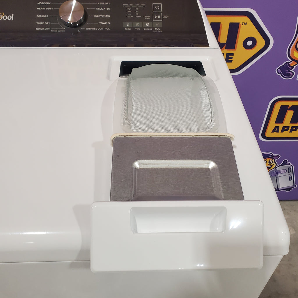Whirlpool Top Load 4.7 Cu. Ft. Washer in White with 2-in-1 Removable Agitator WTW5057LW - Scratch & Dent - Minor and Whirlpool 7.0 cu. ft. Electric Dryer with Hamper Door 16107 - WED5010LW - Open Box
