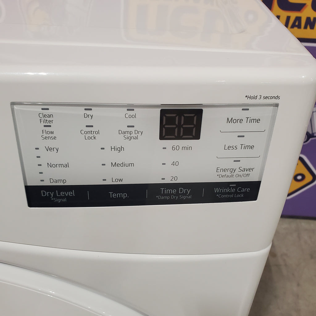 LG 7.4 cu. ft. ENERGY STAR Electric Vented Dryer with Sensor Dry and SmartThinQ Technology 6SD73 - DLE3400W - Scratch & Dent (Minor)