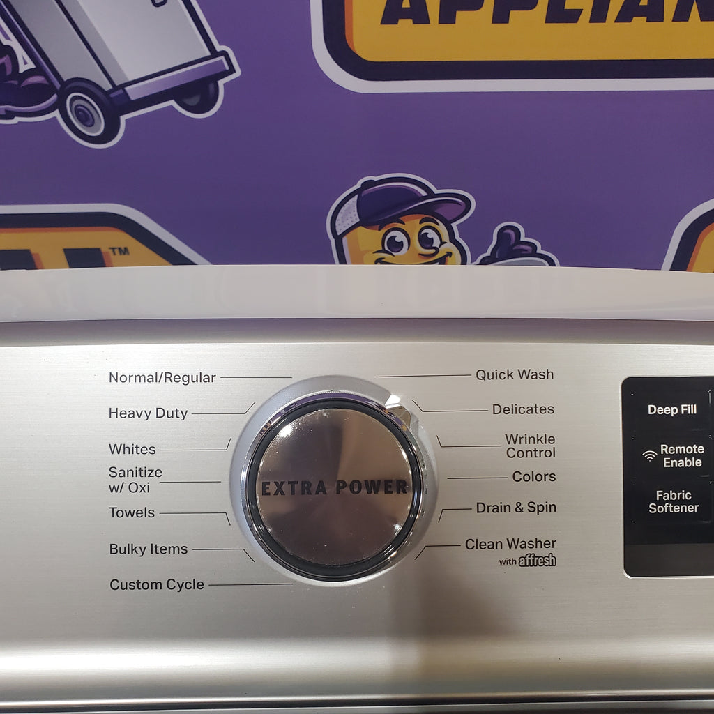 Pictures of Maytag White Smart Top Load 5.3 Cu. Ft. Washer with Extra Power and Built- In Faucet MVW7230HW - Certified Refurbished and Maytag White Smart Electric 7.4 Cu. Ft. Dryer with Extra Power MED7230HW - New in Box - Neu Appliance Outlet - Discount Appliance Outlet in Austin, Tx