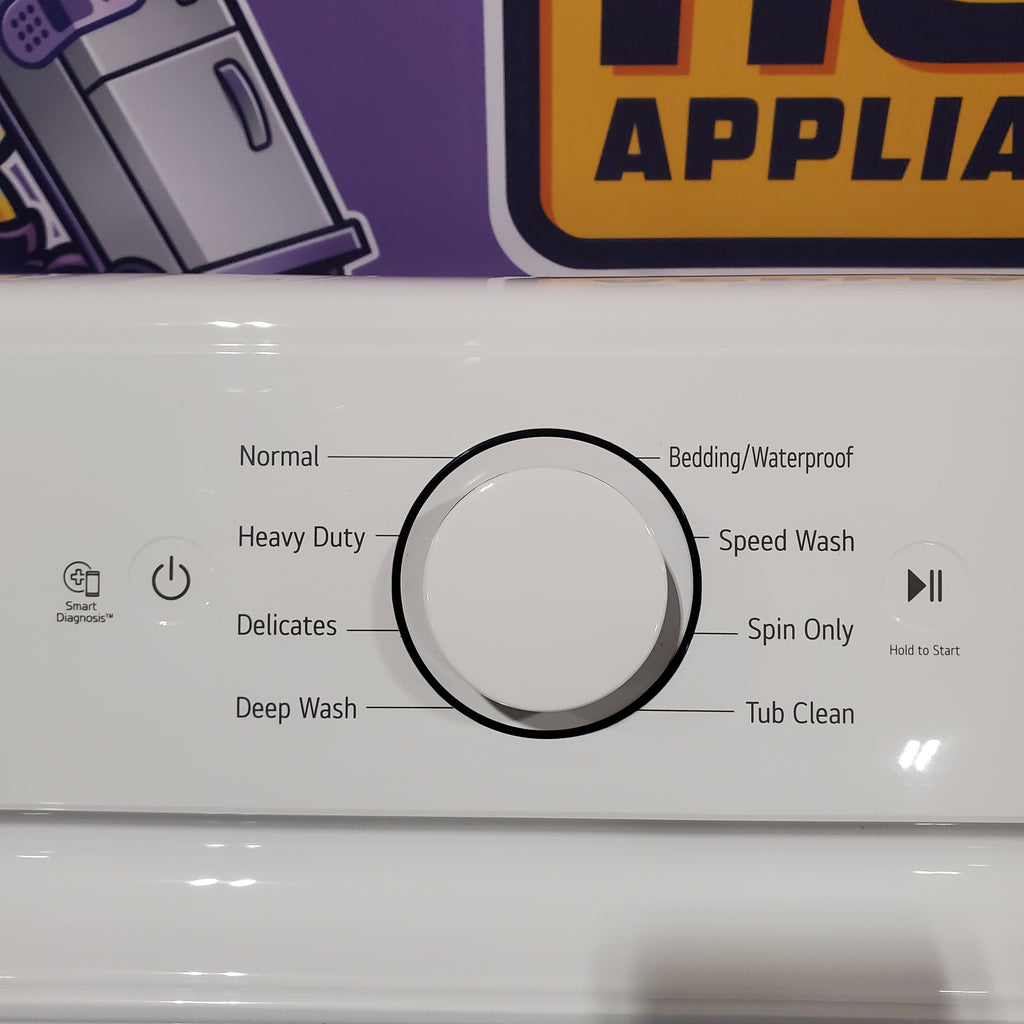 Pictures of LG Top Load 4.1 Cu. Ft. Washer with TurboDrum Technology in White WT6105CW - Scratch & Dent (Minor) and LG 7.3 Cu. Ft. Electric Rear Control Ultra Large Capacity Dryer in White with Sensor Dry 16122 - DLE6100W - Open Box - Neu Appliance Outlet - Discount Appliance Outlet in Austin, Tx