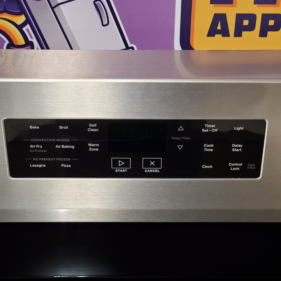 Whirlpool Energy Star Electric Range with Air Cooking Technology, No Preheat Air Fry, Air Baking and Self Clean 5SD180 - WFES5030RZ - Scratch & Dent (Minor)