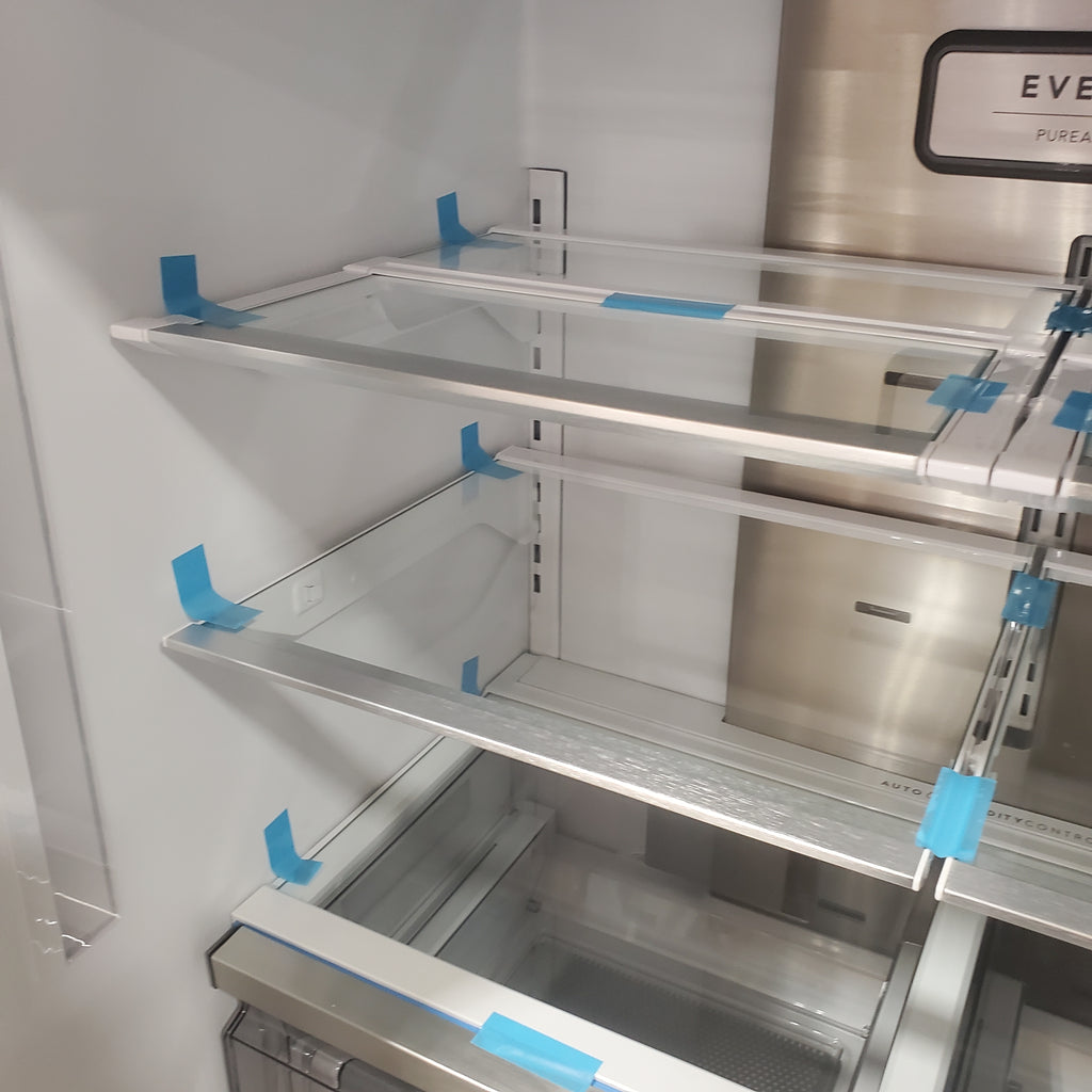 Pictures of Frigidaire Professional Stainless Steel Counter Depth 3 Door French Door 23 Cu. Ft. Refrigerator with Adjustable Temperature Drawer and CrispSeal Plus Crispers PRFG2383AFC - Scratch and Dent (Minor) - Neu Appliance Outlet - Discount Appliance Outlet in Austin, Tx