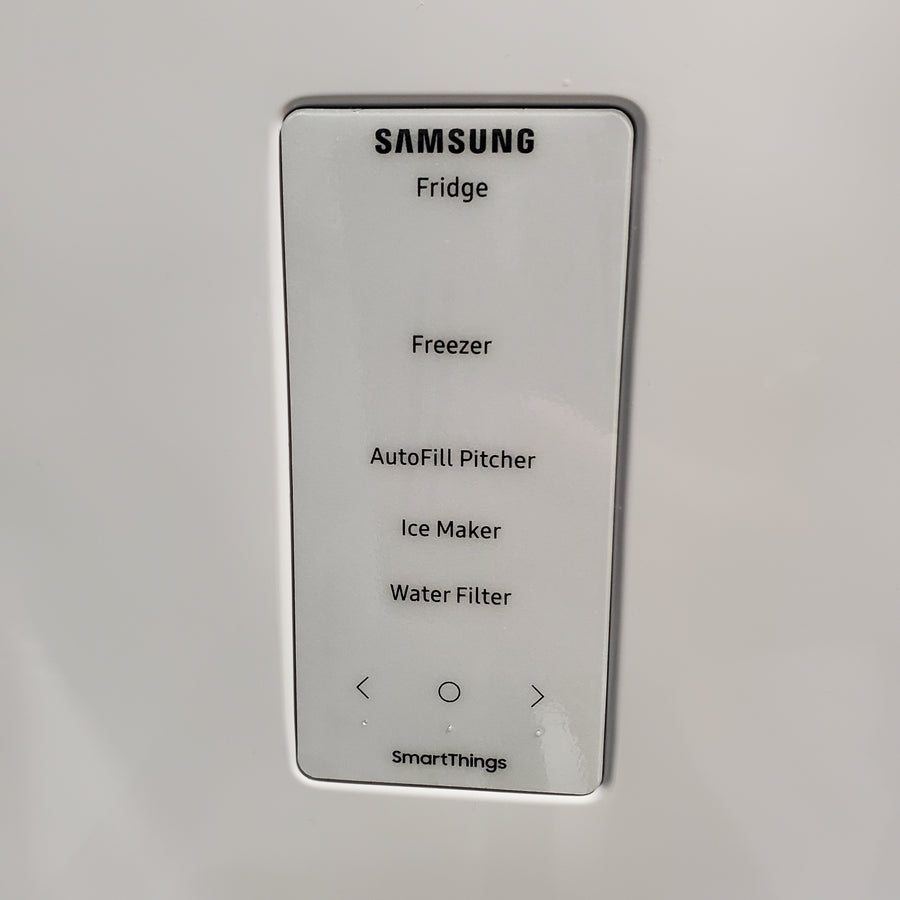 Samsung Bespoke Stainless Steel 3 Door French Door 30 Cu. Ft. Refrigerator with EZ Open Handle and Dual Ice Makers 22134SD242 - RF30BB6200QL - Scratch and Dent (Moderate)