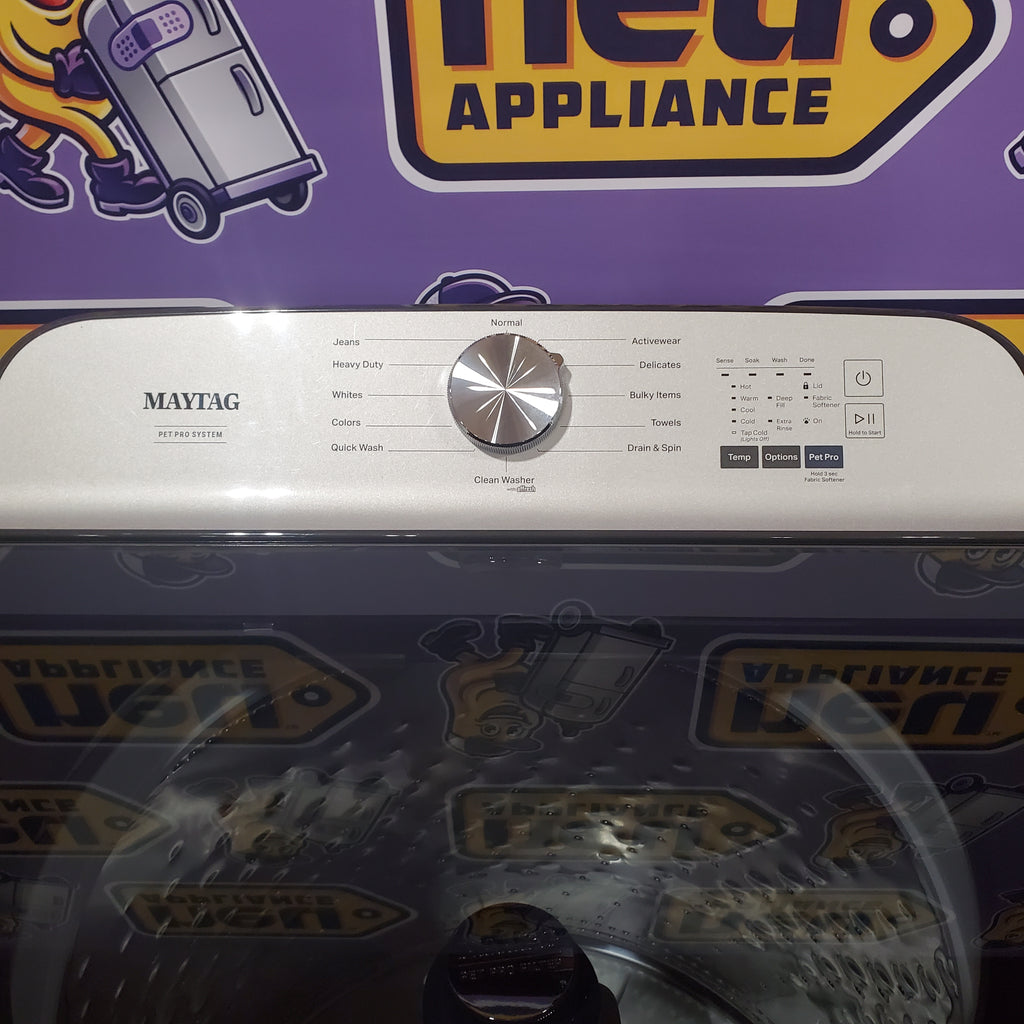Pictures of Maytag Volcano Black Top Load 4.7 Cu. Ft. Pet Pro Washer with Built-In Faucet MVW6500MBK - Scratch & Dent (Moderate) and Maytag Volcano Black Pet Pro 7.0 cu. ft. Electric Dryer with XL Lint Trap and Steam 15032 - MED6500MBK - New in Box - Neu Appliance Outlet - Discount Appliance Outlet in Austin, Tx