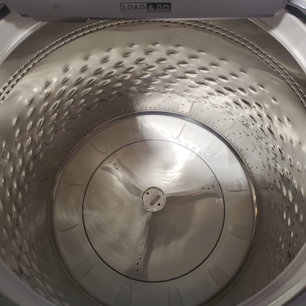 Pictures of Whirlpool Chrome Shadow Top Load 5.2 Cu. Ft. Washer with Removable Agitator WTW8127LC and Whirlpool Chrome Shadow Electric 7.4 Cu. Ft. Dryer with Moisture Sensor WED8127LC - Scratch and Dent Minor - Neu Appliance Outlet - Discount Appliance Outlet in Austin, Tx