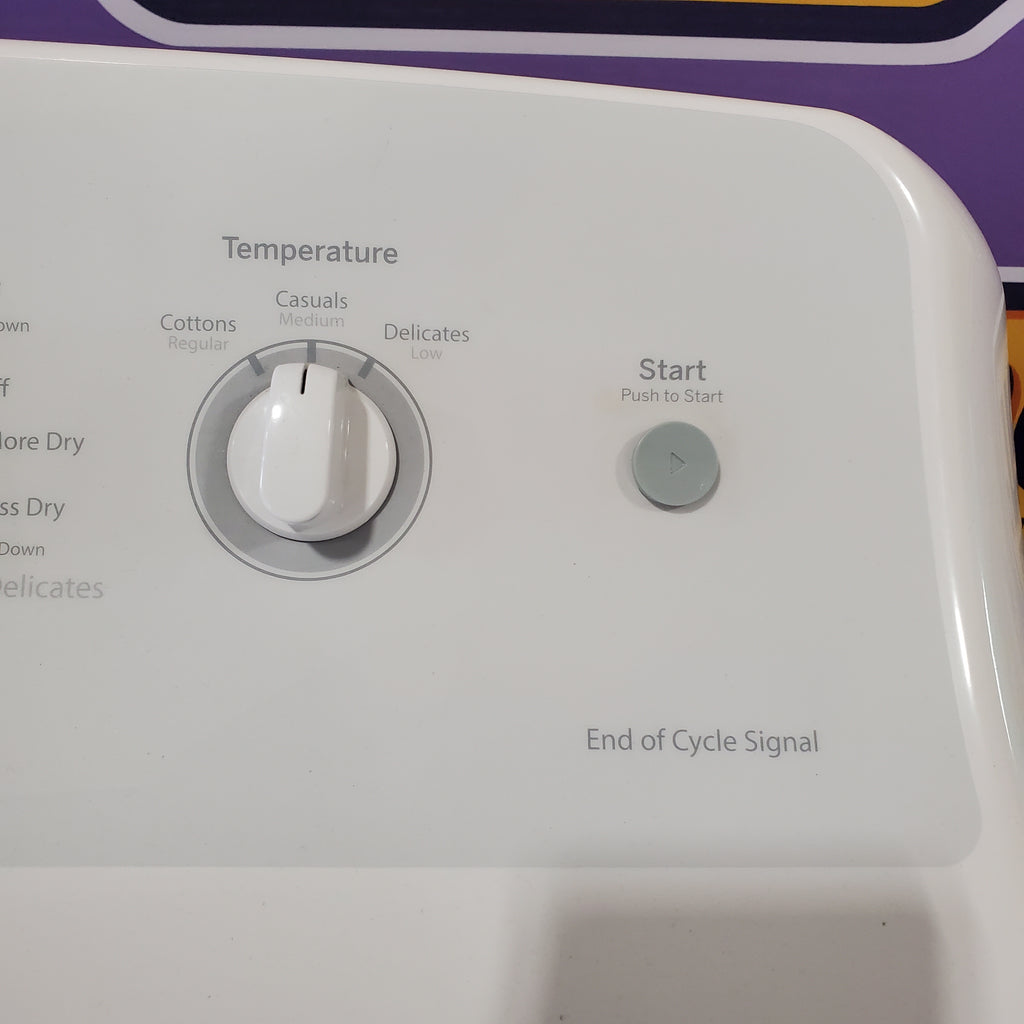 Pictures of Hotpoint White Electric Aluminized Alloy Drum 6.2 Cu. Ft. Dryer with Upfront Lint Filter and Reverse-A-Door HTX21EASKWW - Certified Refurbished - Neu Appliance Outlet - Discount Appliance Outlet in Austin, Tx