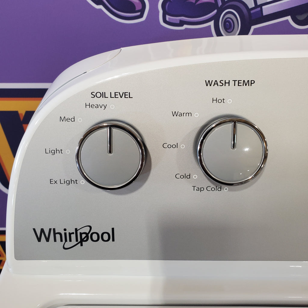 Pictures of Whirlpool 3.5 cu. ft. High Efficiency Top Load Washing Machine with Deep Water Wash WTW4816FW - Open Box and Whirlpool White Electric 7.0 Cu. Ft. Dryer with Auto Dry WED4950HW - Scratch & Dent (Minor) - Neu Appliance Outlet - Discount Appliance Outlet in Austin, Tx