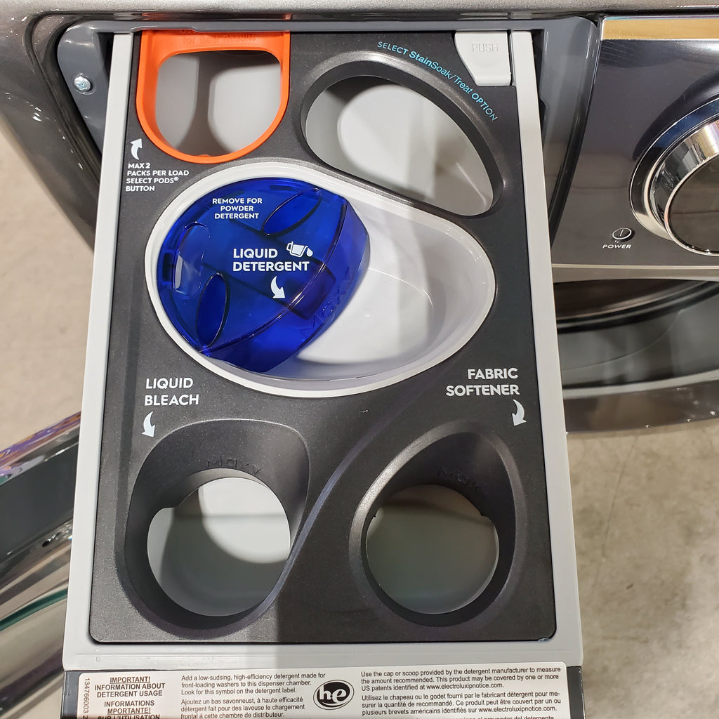 Pictures of Electrolux Titanium 600 Series Front Load 4.5 Cu. Ft. Washer with Smartboost ELFW7637AT and Optic Whites Cycle and Electrolux Titanium 600 Series 8.0 Cu. Ft. Dryer with Balanced Dry and Instant Refresh Cycle ELFE7637AT - Open Box - Neu Appliance Outlet - Discount Appliance Outlet in Austin, Tx