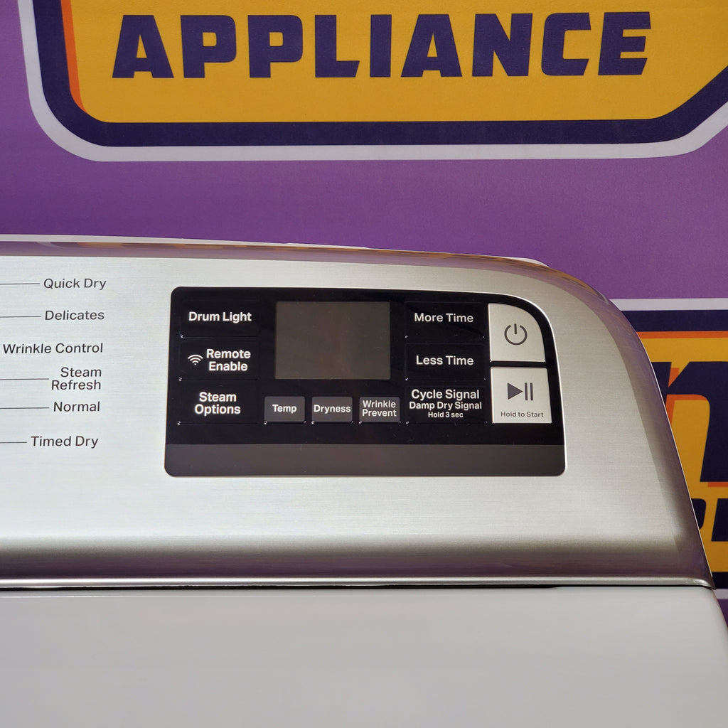 Pictures of Maytag 4.7 cu. ft. Smart Top Load Washing Machine with Extra Power Button and Deep Fill option MVW6230HW - Open Box and Maytag ENERGY STAR Smart Capable 7.4 cu. ft. Electric Steam Dryer with Extra Power Button MED7230HW - Open Box - Neu Appliance Outlet - Discount Appliance Outlet in Austin, Tx