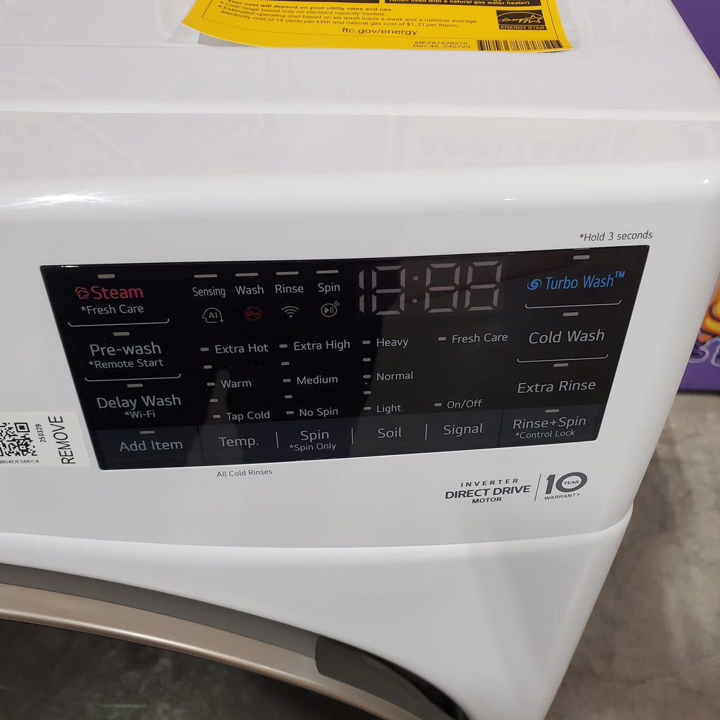 Pictures of LG 4.5 cu. ft. Front Load Washer with Steam and Built-In Intelligence in White 21SD024 - WM4000HWA - Scratch & Dent (Minor) - Neu Appliance Outlet - Discount Appliance Outlet in Austin, Tx