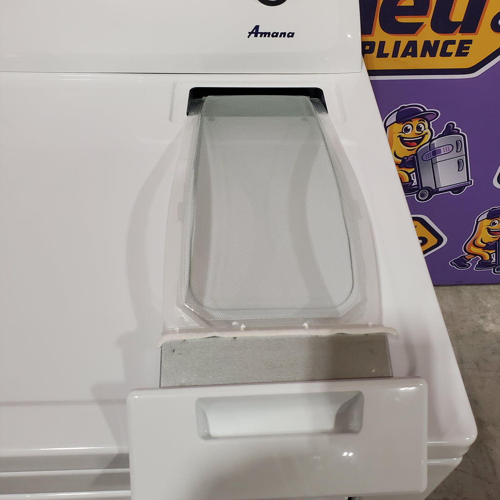 Amana 6.5 Cu. Ft. Electric Dryer with Wrinkle Shield Option and Automatic Dryness Control in White 3SD637 - NED4655EW - Scratch and Dent (Minor)