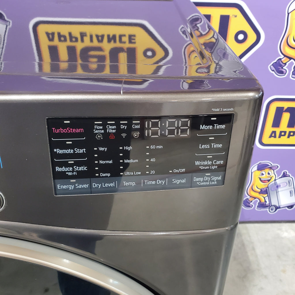 Pictures of LG Black Steel Smart Wi-Fi Enabled Front Load Electric 7.4 Cu. Ft. Dryer with TurboSteam and Built-In Intelligence 17SD099 - DLEX4000B - Scratch & Dent (Minor) - Neu Appliance Outlet - Discount Appliance Outlet in Austin, Tx