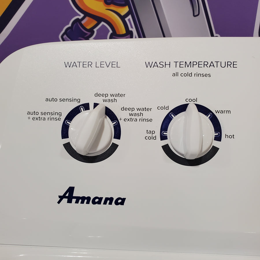 Amana Top Load 3.5 Cu. Ft. Washer with Dual Action Agitator, Porcelain Tub, and Late Lid Lock 22136SD360 - NTW4516FW - Scratch & Dent (Moderate)