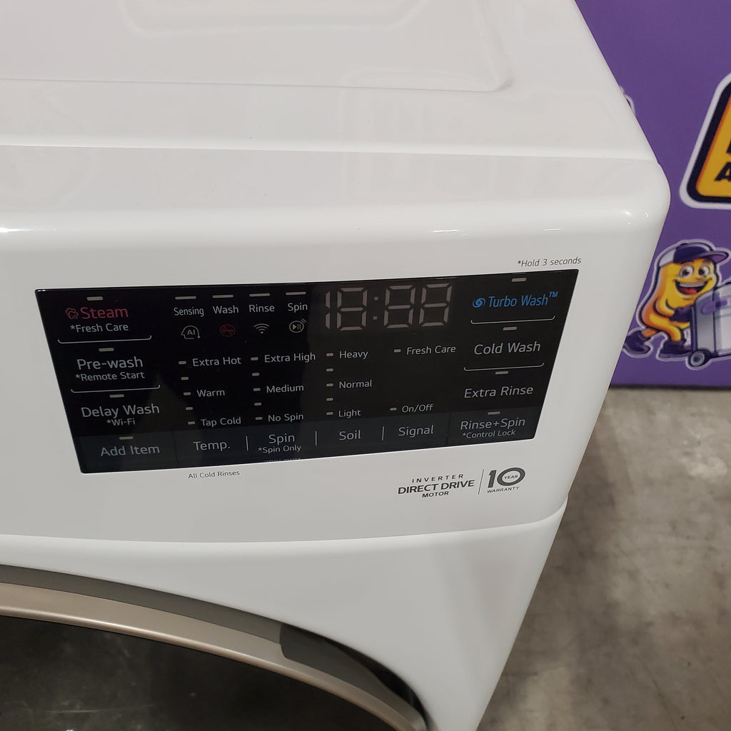 Pictures of LG 4.5 cu. ft. Front Load Washer with Steam and Built-In Intelligence in White WM4000HWA - Open Box - Neu Appliance Outlet - Discount Appliance Outlet in Austin, Tx