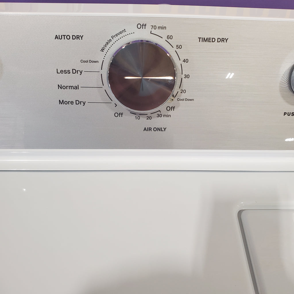 Pictures of Maytag Top Load 4.8 Cu. Ft. Washer with Extra Power MVW5430MW - Scratch and Dent (Moderate) and Maytag Front Load Wrinkle Prevent Electric 7.0 Cu. Ft. Dryer with End of Cycle Signal MED4500MW - Open Box - Neu Appliance Outlet - Discount Appliance Outlet in Austin, Tx