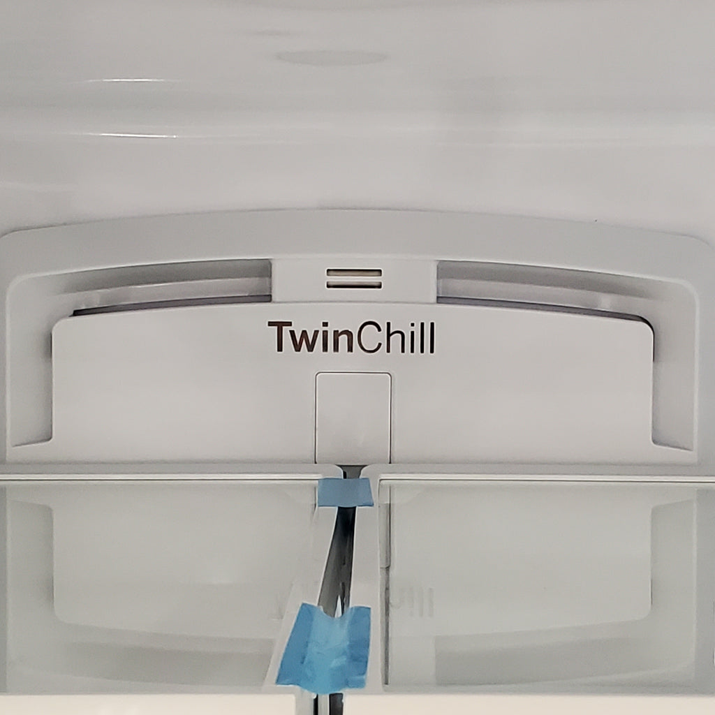 Pictures of GE Energy Star 3 Door French Door 27.7 Cu. Ft. Refrigerator with TwinChill Evaporators in Fingerprint Stainless Steel GFE28GYNFS - Open Box - Neu Appliance Outlet - Discount Appliance Outlet in Austin, Tx