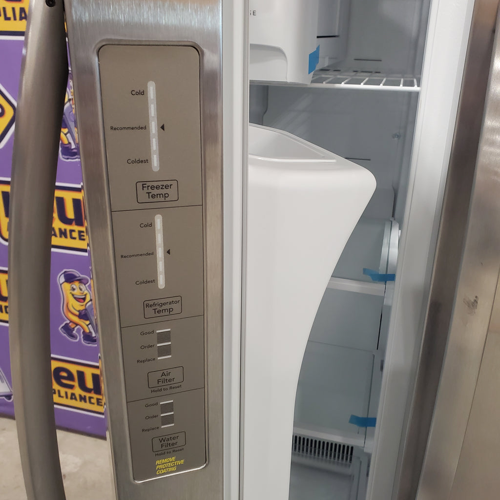 Frigidaire 22 Cu. Ft. Counter-Depth Side-by-Side Refrigerator in Stainless Steel 20SD011 - FRSC2333AS - Scratch & Dent (Minor)