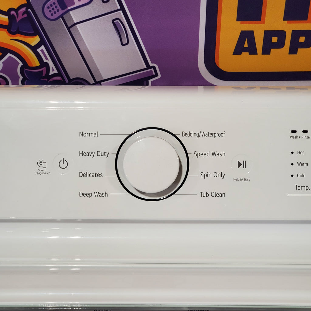 Pictures of LG White Top Load 4.1 Cu. Ft. Washer with TurboDrum Technology WT6105CW - Open Box and LG 7.3 Cu. Ft. Electric Rear Control Ultra Large Capacity Dryer in White with Sensor Dry DLE6100W - Open Box - Neu Appliance Outlet - Discount Appliance Outlet in Austin, Tx