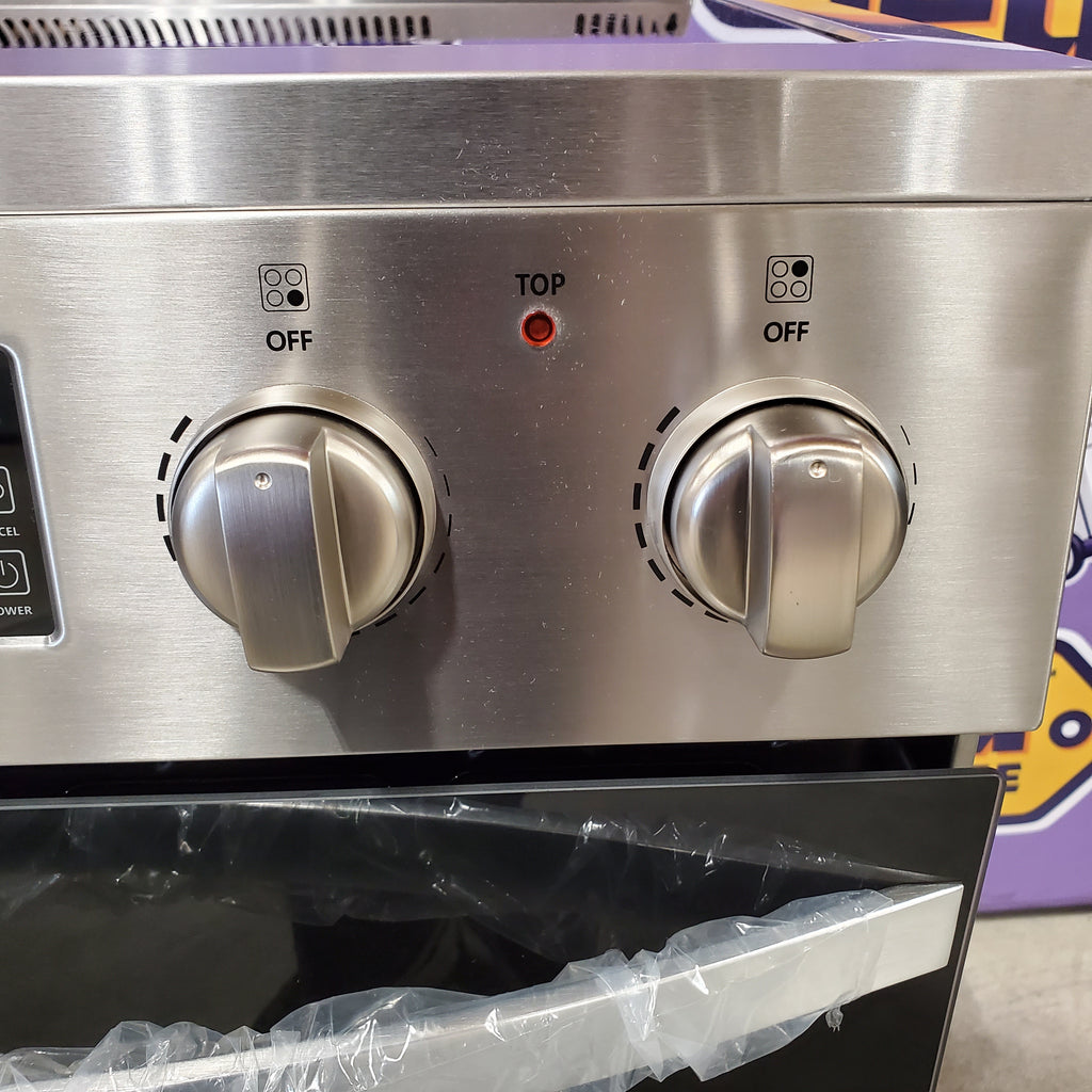 Pictures of Lanbo 24 in. 4 Burner Elements Freestanding Electric Range in Stainless Steel with Air Fry, Rotisserie and True Convection 251315SD1150 - LBERT24RCSAA - Scratch & Dent (Minor) - Neu Appliance Outlet - Discount Appliance Outlet in Austin, Tx