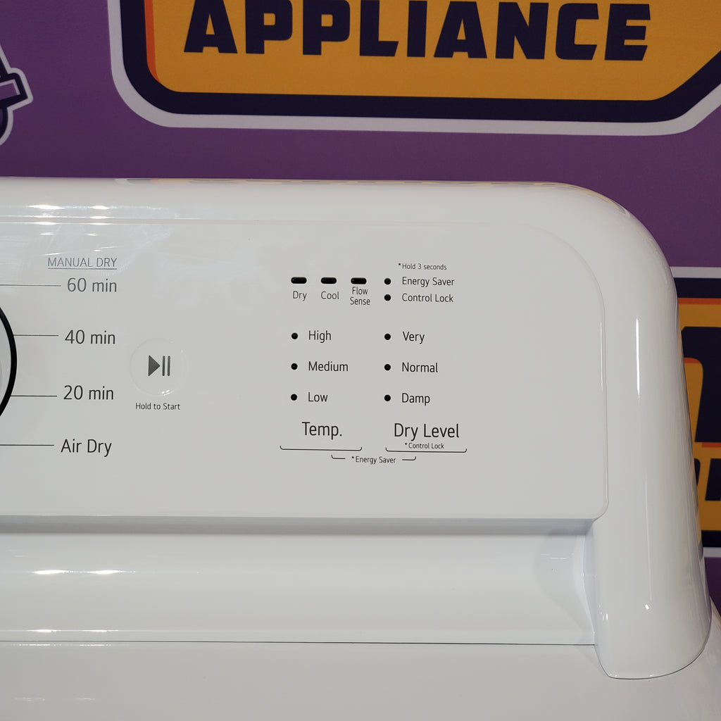 LG 4.3 cu. ft. Capacity Top Load Washer with TurboDrum™ Technology and Impeller WT6100CW - Open Box and LG 7.3 Cu. Ft.  Electric Rear Control Ultra Large Capacity Dryer in White with Sensor Dry 16058 - DLE6100W - Open Box