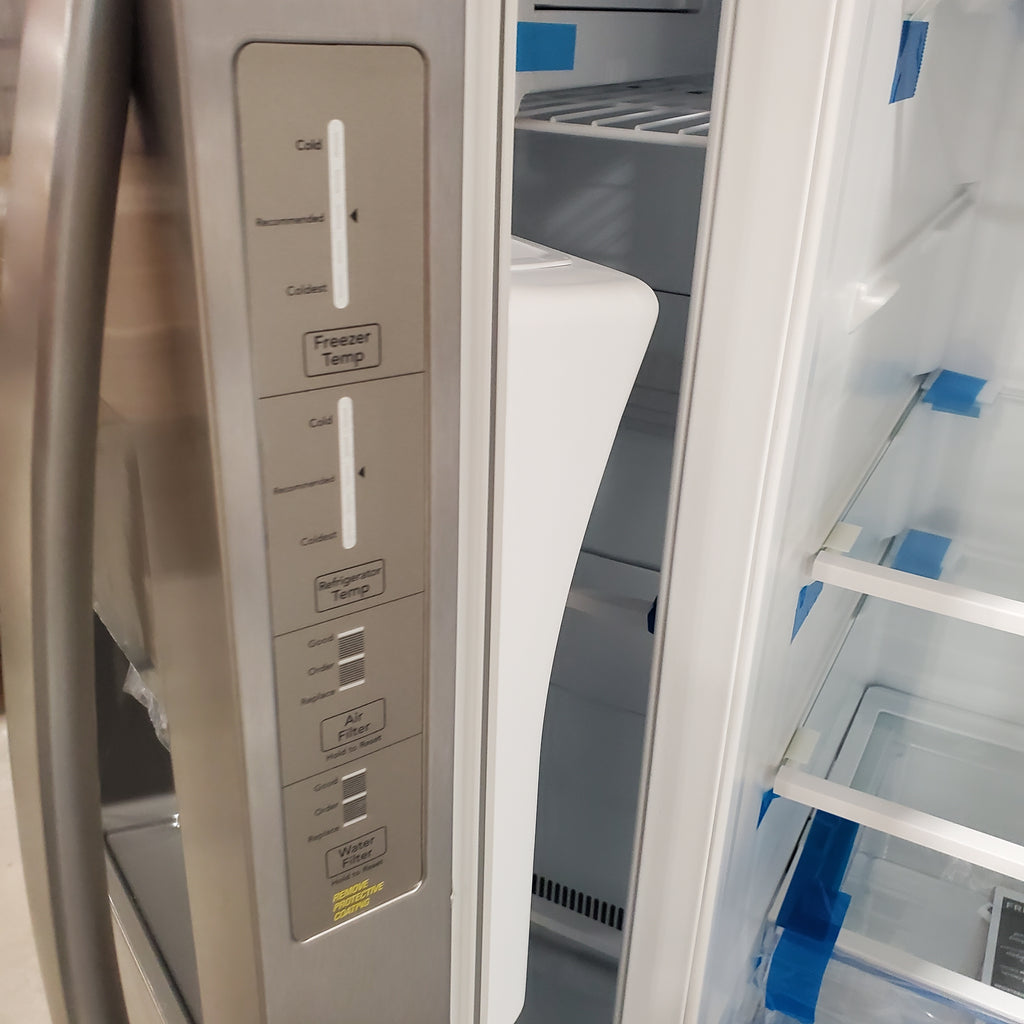 Frigidaire 22 Cu. Ft. Counter-Depth Side-by-Side Refrigerator in Stainless Steel 3SD968 - FRSC2333AS - Scratch & Dent (Moderate)