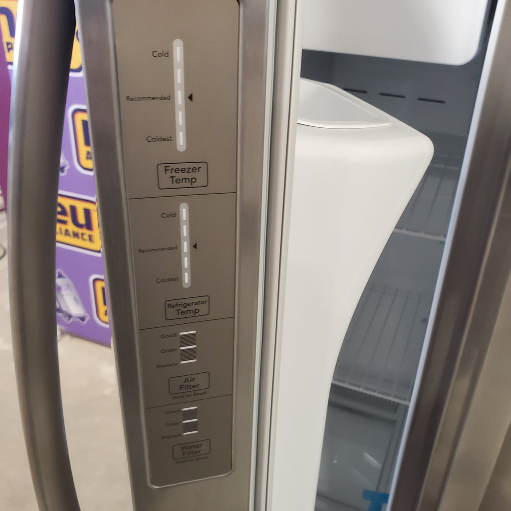 Pictures of Frigidaire Stainless Steel Standard Depth 25.6 Cu. Ft. Side by Side 36" Refrigerator with a EvenTemp Cooling System FRSS26L3AF - Open Box - Neu Appliance Outlet - Discount Appliance Outlet in Austin, Tx