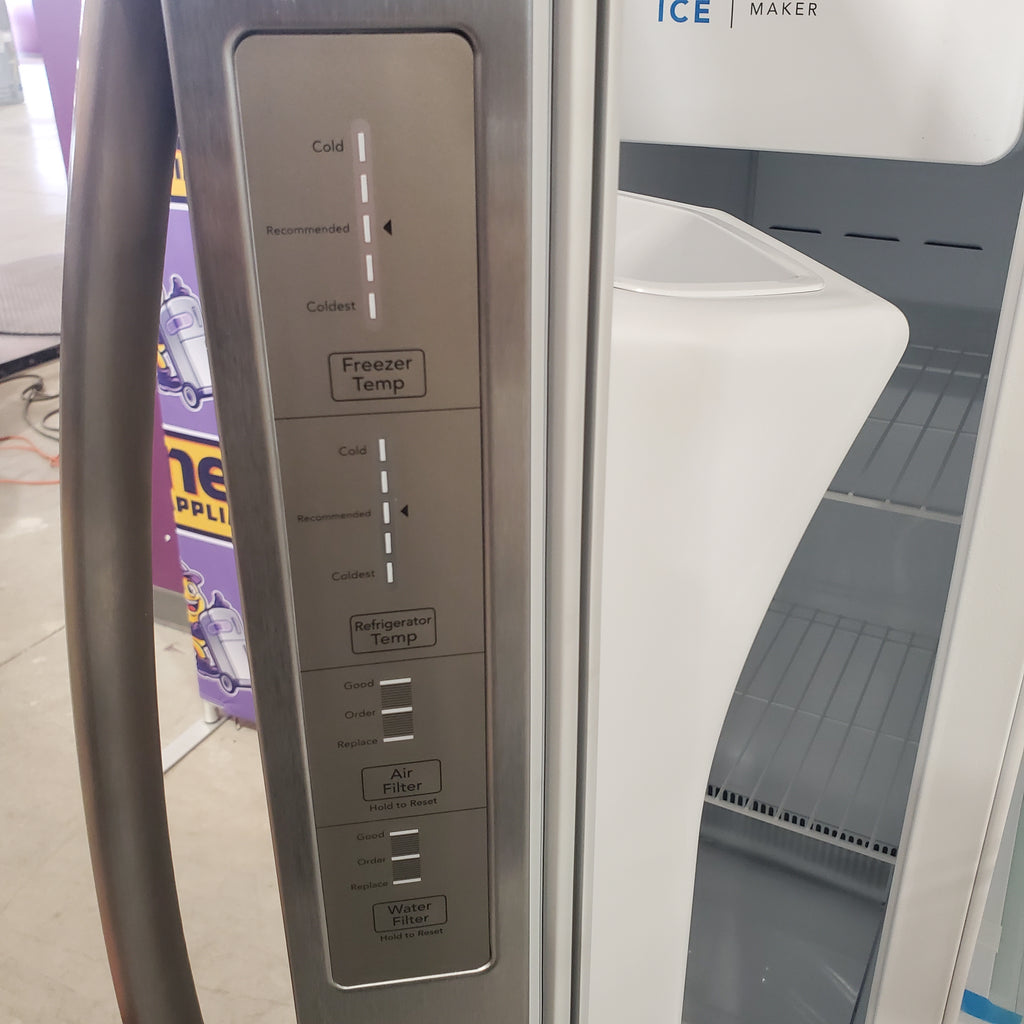 Pictures of Frigidaire 25.6 cu. ft. ENERGY STAR Side by Side Refrigerator with Exterior Water and Ice Dispenser in Stainless Steel FRSS2623AS - Scratch & Dent (Minor) - Neu Appliance Outlet - Discount Appliance Outlet in Austin, Tx